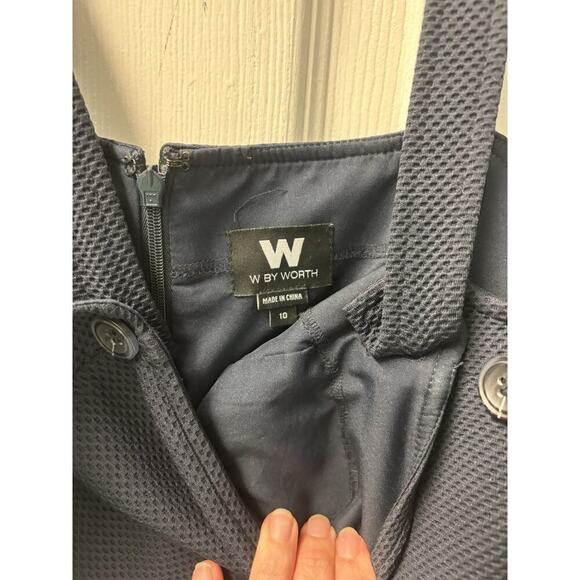 Navy Blue Worth Tank Dress With Button Detail Old Money Country Club Size 10 - Picture 3 of 5